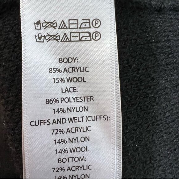 AMARYLLIS Black Floral Wool Blend Crew Neck Sweater Size Medium - Picture 5 of 7